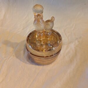 2/80$ Carnival Glass Poodle Trinket/ Powder Jar